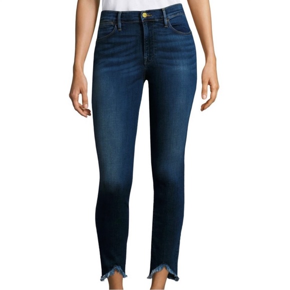 Frame Denim Denim - 🆕 NWOT Frame Le Skinny de Jeanne Crop Jean Double Triangle Raw Hem Dark Wash 26